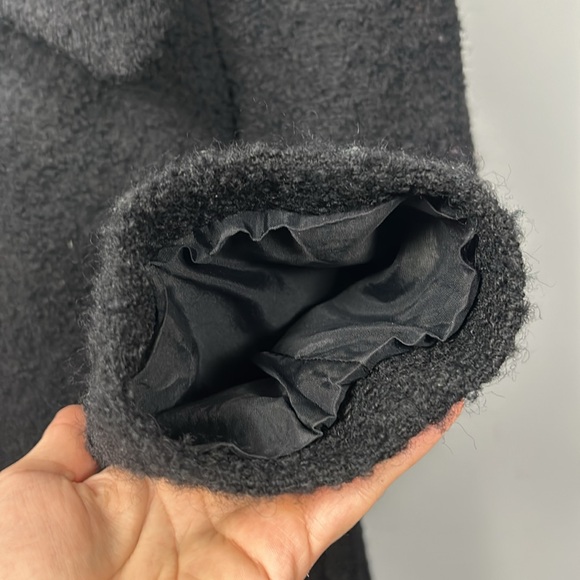 Alfani Women’s Boucle Wool Black Mid length Oversized Collar Coat size 2 - Picture 7 of 14